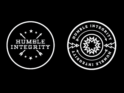 Humble Integrity arrows circle lost type co neutraface slab serif star stars tee shirt design