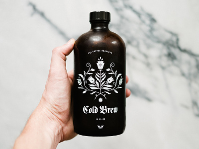 SQ1 Cold Brew Bottle coffee cold brew floral illustration keystone packaging