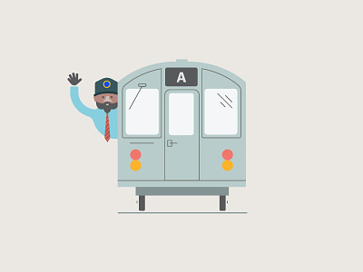 All Aboard! geometric illustration new york simple subway train transportation