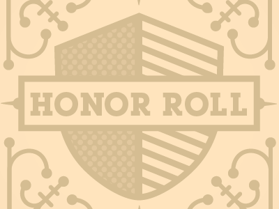 Honor Roll coaches loupe dots geometric honor roll line lubalin graph shield vector