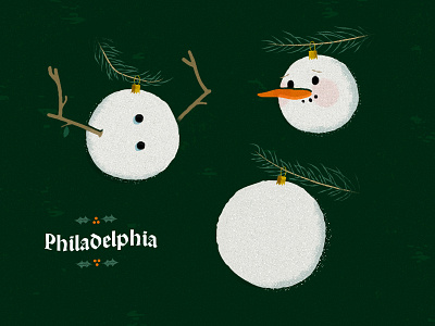 Holiday Hangs hangs holiday illustration mid century philadelphia snowman typography vintage