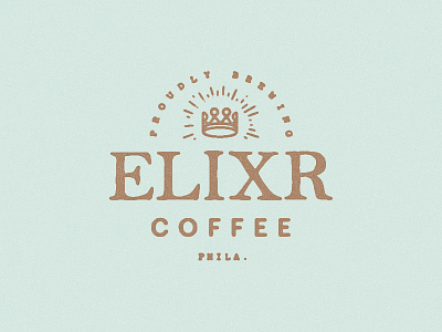 Proudly Brewing Elixr Coffee branding coffee indentity sign vinyl