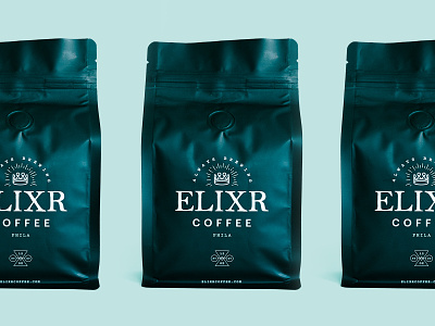 Always Brewing Elixr Coffee branding coffee crown elixr coffee geometric identity illustration packaging philadelphia typography