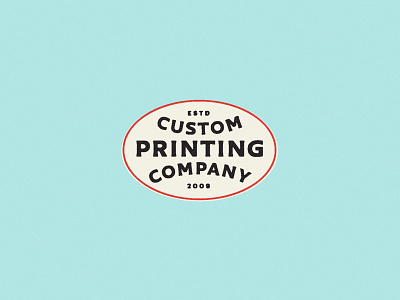 Custom Printing Co. identity philadelphia printer retro typography vintage