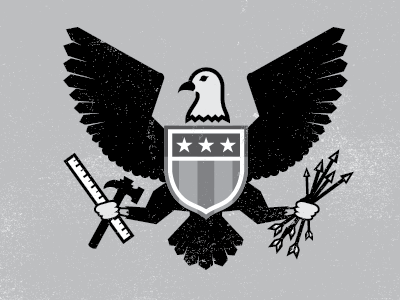 Ichabod Eagle arrows eagle hammer ruler shield texture usa vector
