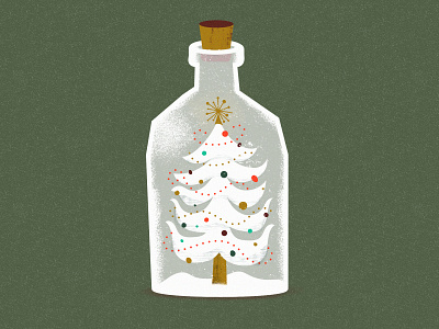 Seventh Annual Holiday Hangs bottle christmas party christmas tree holiday illustration mid century vintage