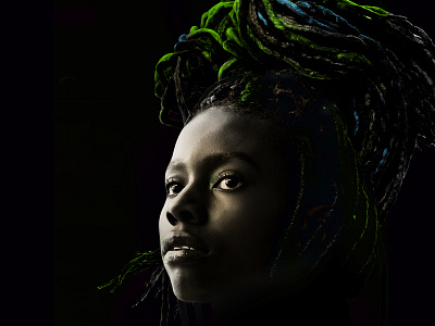 Black woman and braids black black proud braids collage dark digital art illustration portrait