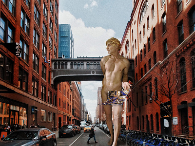 Apollo walks at 7 am collage design digital art digital painting illustration lgbtq