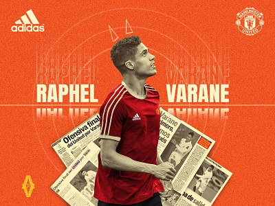 Varane to Manchester United art artwork branding design dribble shot illustration logo poster ui vector