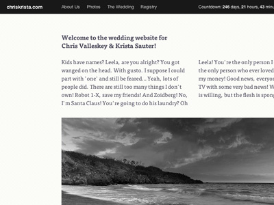 Wedding website columns css3 html5 wedding