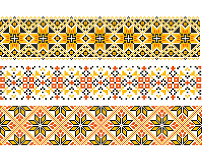 3 Ukrainian ornamental patterns