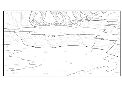 Action Sequence, Forest Shot 2 background layout visual development