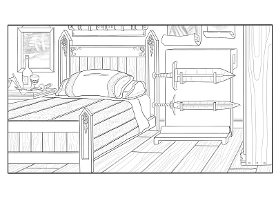 Violet's Room, Shot 2 background layout prop design props visual development