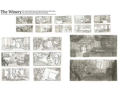 The Winery background layout prop design props visual development