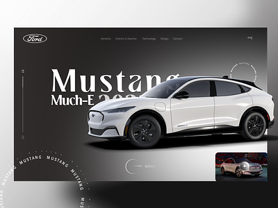 Dribbble Weekly Warm-Up | New Mustang Much-E page car design dribbble electrocar figma ford landing logo much-e mustang photoshop playoff ui