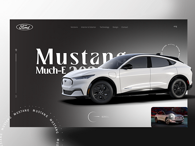 Dribbble Weekly Warm-Up | New Mustang Much-E page car design dribbble electrocar figma ford landing logo much e mustang photoshop playoff ui