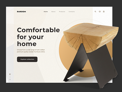 Online store of designer furniture brainstorm concept design design dribbble figma furniture landing redesign ui