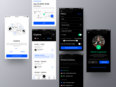Currency Exchange App app application crypto cryptocurrency dashboard exchange finance ios iphone mobile ui design ux design