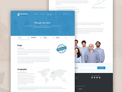 Point Nine Capital (How we work) design home page how we work landing page our team portoflio service startup venture capital web website