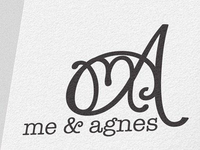 Me & Agnes black cursive fashion logo