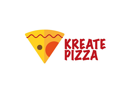 Kreate Pizza brand design flat food graphic logo pizza