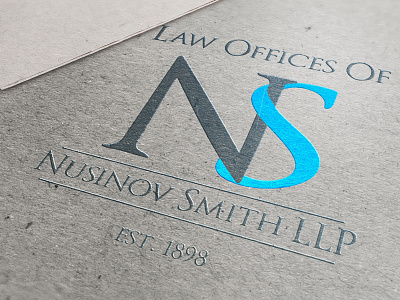 Nusinov Smith LLP brand creative design graphic lawyer logo typography