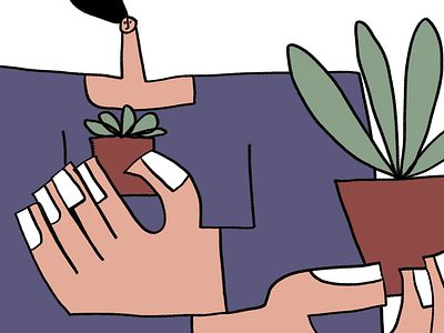 Woman holding her plants holding illustration plants woman