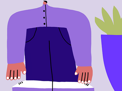 Man wearing a purple sweater creative digital illustration man purple