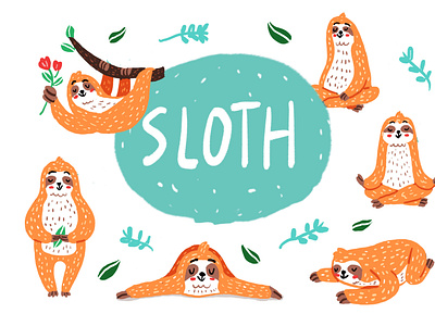 Sloth animal art animal illustration cute animals cute art cute fun funny drawing drawingart illustration illustration art illustration digital illustrations relax sloth sloth squad sloth yoga sloths