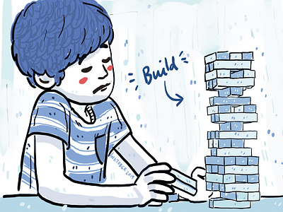 Inktober Day 5 "Build" build drawing game illustration illustration art illustration digital inktober inktober2019 kid stacks stacks game