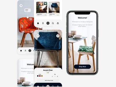 Amorini Furniture App Design UI/UX app design flat icon minimal ui ui design uiux ux ux design