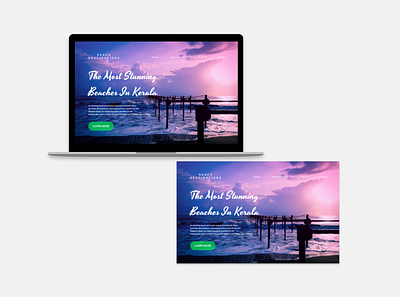 Beach Destination Landing Page app design flat minimal ui ui design uiux ux ux design web