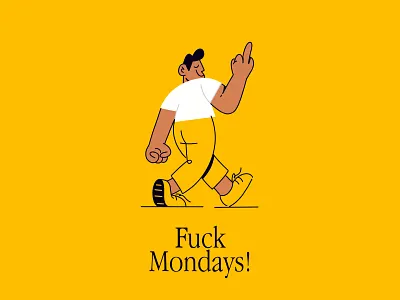 Fuck mondays illustration character character design characterdesign design fuck fuck yeah guy illustration ipad monday mondays procreate sad