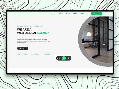 Agency Design agency branding design flat green icon typography ui ux web website website design