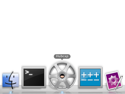 Hubcap icon, in context dock finder github gitx hubcap mac os x octocat terminal textmate