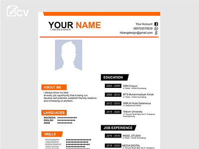 Attractive and Professional Job Application Cv Design