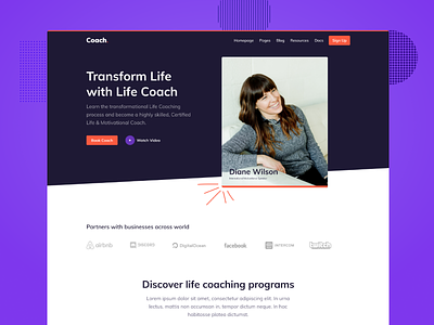 Life Coach Theme for Coaching Business abstract bootstrap theme clean coach theme event podcast product design program ui ux web webdesign website website design