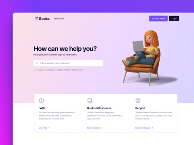 Help Center Design - Geeks UI help center design ui uikit webdesign