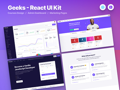 Geeks React Bootstrap Theme academy bootstrap theme business courses homepage landing page react bootstrap theme uidesign uikit ux web webdesign