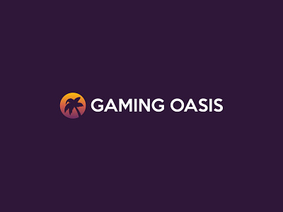 Gaming Oasis Logo art branding design flat icon illustrator logo minimal typography vector