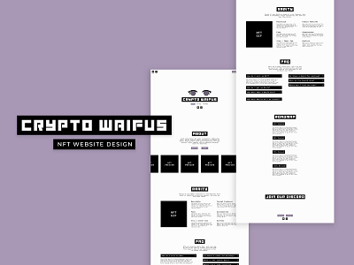 Crypto Waifus NFT Website/UI Design branding design flat graphic design minimal nft design nft designer nft website nft website design ui web web designer website design