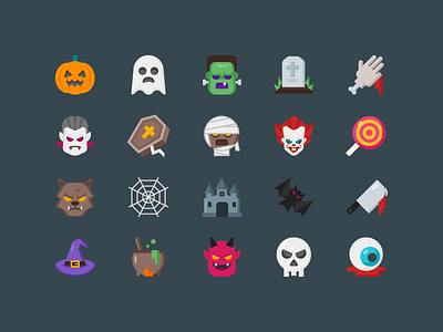 Halloweeen Icons coffin debut devil dracula frankenstein ghost graveyard halloween icon mummy pennywise pumpkin skull werewolf