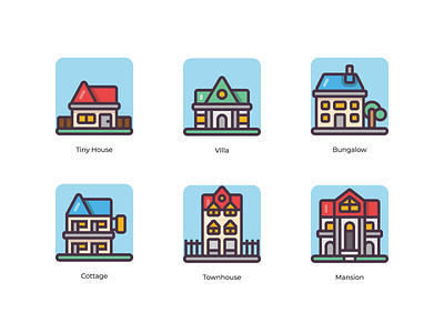 House Icons bungalow cottage filled outline home house house illustration icon mansion outline icon tiny house townhouse villa