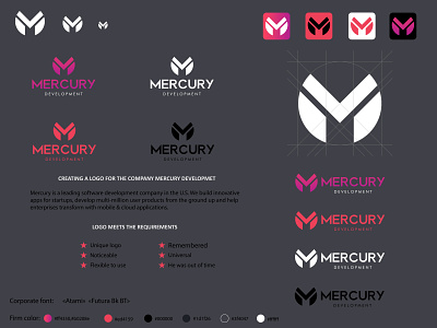 Project "MERCURY DEVELOPMENT" design illustration logo брендинг фирменный стиль