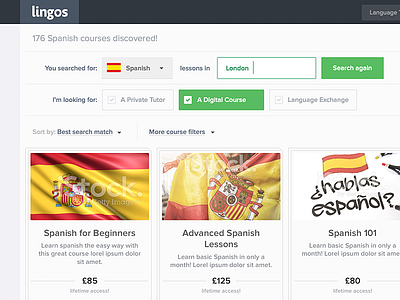 Lingos Results language results search webapp