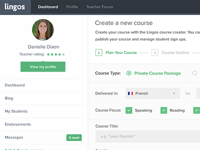 Lingos - Course Creator course creator form language lingos