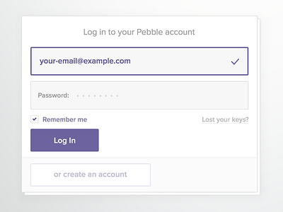 Pebble Login Form form login webapp