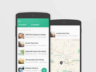 Attendable Android App android app events map material