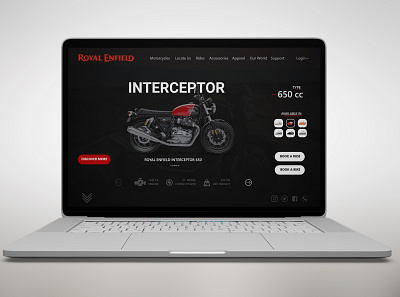 Royal Enfield Interceptor 650 Landing Page Prototype interceptor landing page design royal enfield ui web