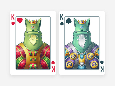 Bp3 Cards Kings alien cards character game illustration king poker spades vector